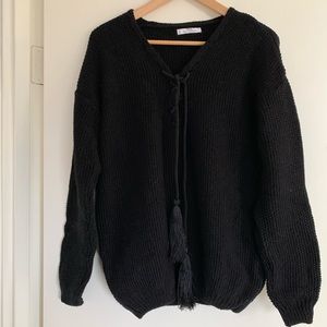 Mango suit collection lace-up chunky sweater